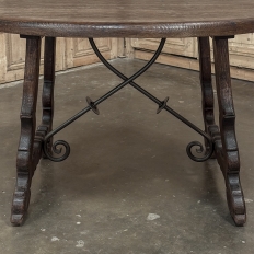 Antique Rustic Spanish Round Center Table
