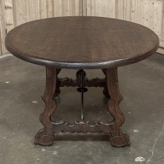 Antique Rustic Spanish Round Center Table