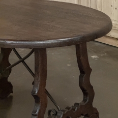 Antique Rustic Spanish Round Center Table