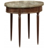 Antique French Louis XVI Mahogany Marble Top Oval Bouillotte Table