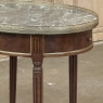 Antique French Louis XVI Mahogany Marble Top Oval Bouillotte Table