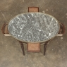 Antique French Louis XVI Mahogany Marble Top Oval Bouillotte Table