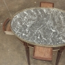 Antique French Louis XVI Mahogany Marble Top Oval Bouillotte Table