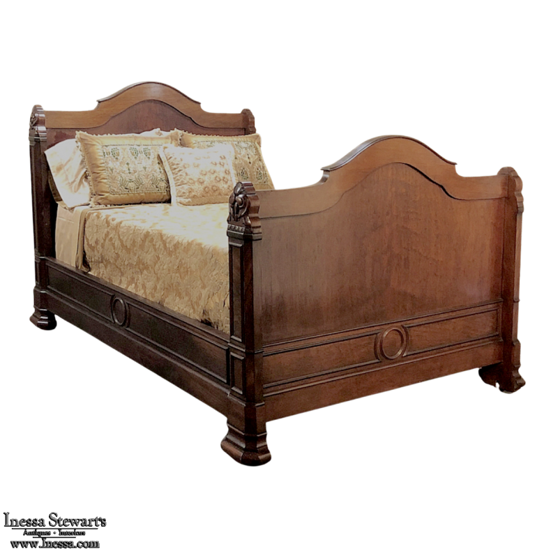 19th Century French Napoleon III Mahogany Bed
