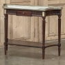Antique French Directoire Neoclassical Mahogany Console with Carrara Marble