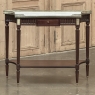 Antique French Directoire Neoclassical Mahogany Console with Carrara Marble