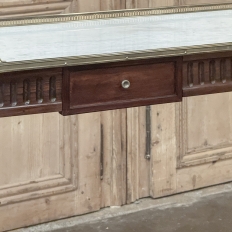 Antique French Directoire Neoclassical Mahogany Console with Carrara Marble