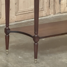 Antique French Directoire Neoclassical Mahogany Console with Carrara Marble