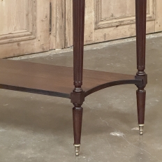 Antique French Directoire Neoclassical Mahogany Console with Carrara Marble