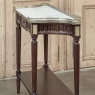 Antique French Directoire Neoclassical Mahogany Console with Carrara Marble