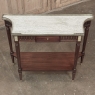 Antique French Directoire Neoclassical Mahogany Console with Carrara Marble