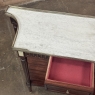 Antique French Directoire Neoclassical Mahogany Console with Carrara Marble