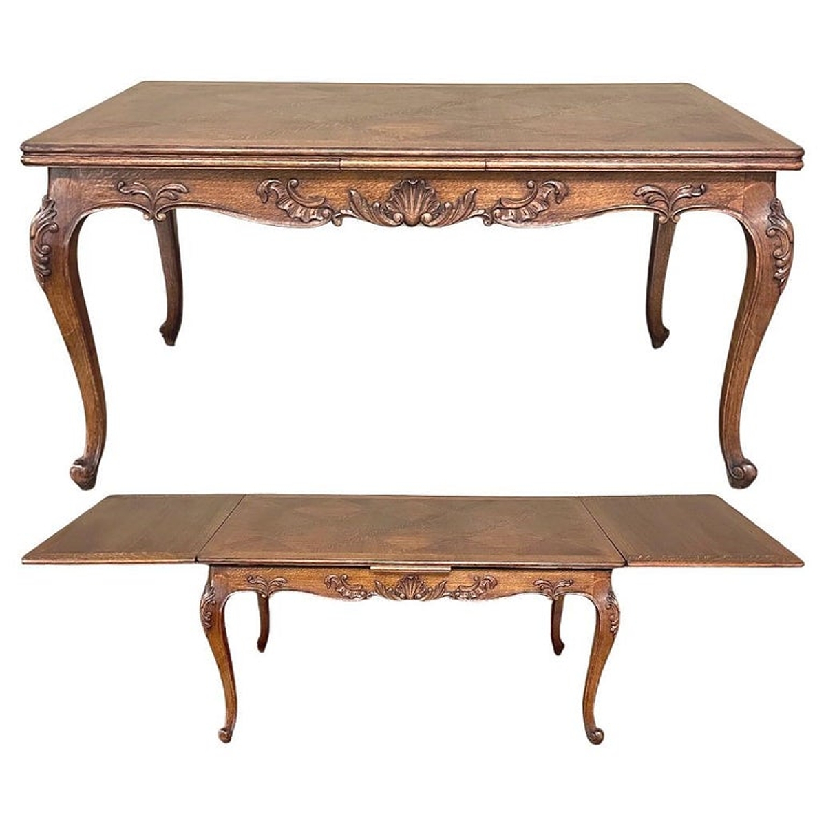 Antique French Louis XV Draw Leaf Dining Table