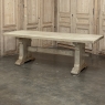 Rustic European Stripped Oak Trestle Dining Table