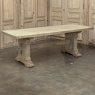 Rustic European Stripped Oak Trestle Dining Table