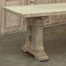 Rustic European Stripped Oak Trestle Dining Table
