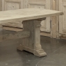 Rustic European Stripped Oak Trestle Dining Table