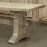 Rustic European Stripped Oak Trestle Dining Table