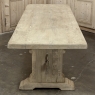 Rustic European Stripped Oak Trestle Dining Table