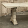 Rustic European Stripped Oak Trestle Dining Table