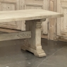 Rustic European Stripped Oak Trestle Dining Table