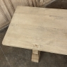 Rustic European Stripped Oak Trestle Dining Table