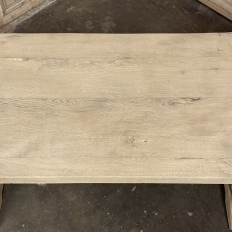 Rustic European Stripped Oak Trestle Dining Table