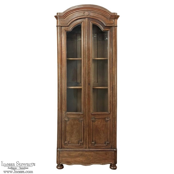 19th Century French Louis Philippe Period Walnut Vitrine ~ Bookcase