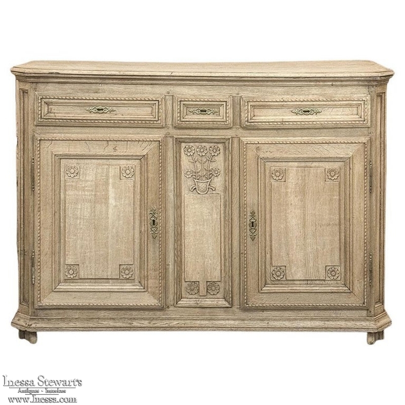 18th Century French Louis XVI Period Buffet in Stripped Oak