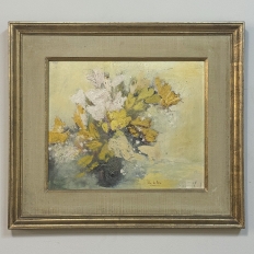 Antique Framed Oil Painting on Panel signed Lola di Vito