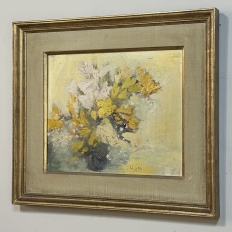 Antique Framed Oil Painting on Panel signed Lola di Vito