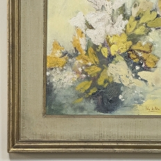 Antique Framed Oil Painting on Panel signed Lola di Vito