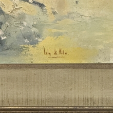 Antique Framed Oil Painting on Panel signed Lola di Vito