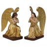 Pair 18th Century Hand-Carved Polychromed Wood Angels