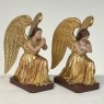 Pair 18th Century Hand-Carved Polychromed Wood Angels