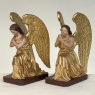 Pair 18th Century Hand-Carved Polychromed Wood Angels