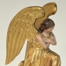 Pair 18th Century Hand-Carved Polychromed Wood Angels