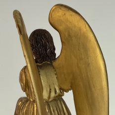 Pair 18th Century Hand-Carved Polychromed Wood Angels