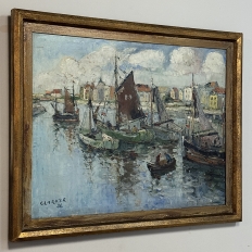 Antique Framed Oil Painting on Canvas by Rene Clarot (1882-1972)