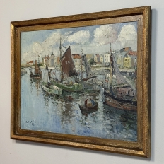 Antique Framed Oil Painting on Canvas by Rene Clarot (1882-1972)