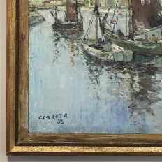 Antique Framed Oil Painting on Canvas by Rene Clarot (1882-1972)