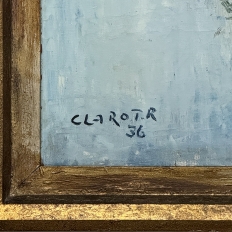 Antique Framed Oil Painting on Canvas by Rene Clarot (1882-1972)