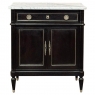 Antique French Louis XVI Petite Mahogany Buffet with Carrara Marble