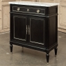 Antique French Louis XVI Petite Mahogany Buffet with Carrara Marble