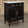 Antique French Louis XVI Petite Mahogany Buffet with Carrara Marble