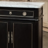 Antique French Louis XVI Petite Mahogany Buffet with Carrara Marble