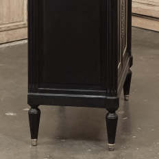 Antique French Louis XVI Petite Mahogany Buffet with Carrara Marble