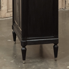 Antique French Louis XVI Petite Mahogany Buffet with Carrara Marble