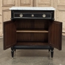 Antique French Louis XVI Petite Mahogany Buffet with Carrara Marble