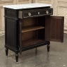Antique French Louis XVI Petite Mahogany Buffet with Carrara Marble